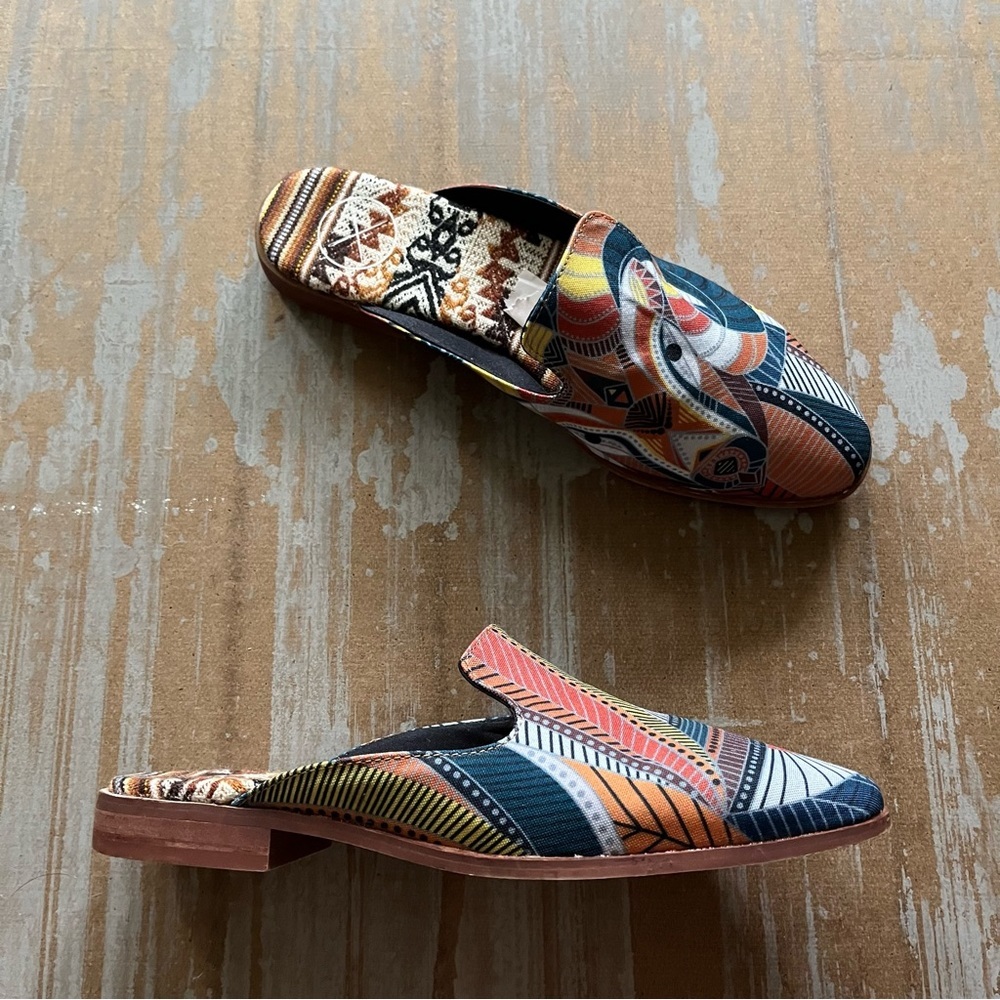 Inkkas Cyprus Slide Mules Boho Aztec Western Artsy Art to Wear Womens 6